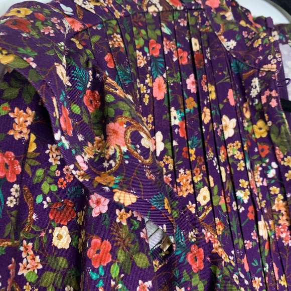 Farm Rio Floral Long Sleeve Jumpsuit in Dark Purple - Picture 7 of 14